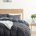 thumbnail image 2 of Nestl Boho 3 Piece Duvet Cover Set, Tufted Embroidery Double Brushed Duvet Cover with Button Closure with 2 Pillow Shams, Queen (90"x90") - Gray, 2 of 8