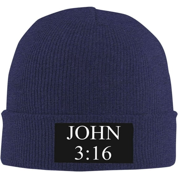 John 3:16 Believer Beanie Hat Men Knit Skull Cap Women Winter Warm Hat Knitted Hat Slouchy Stocking Hat Black