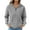 Gray, variant on Women's Waffle Knit Lapel Collar Half Zip Pocket Sweatshirt, Solid Color Long Sleeve Pullover Top with Soft Comfort Fabric for Casual Daily Wear, Street Fashion and Versatile Outfits Black L