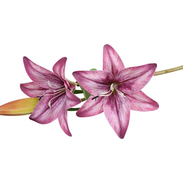 1Pc Artificial Flower Decorative Home Decoration Gift Short Branch Fake Lily Bouquet Simulation Flower for Living Room White