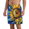 thumbnail image 2 of KLL vintage Starry Sunflower Men's Casual Summer Beach Shorts Hawaiian Shorts with Pockets-X-Large, 2 of 5