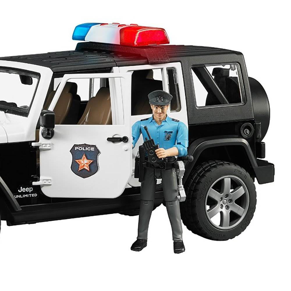 jeep rubicon police car with policeman