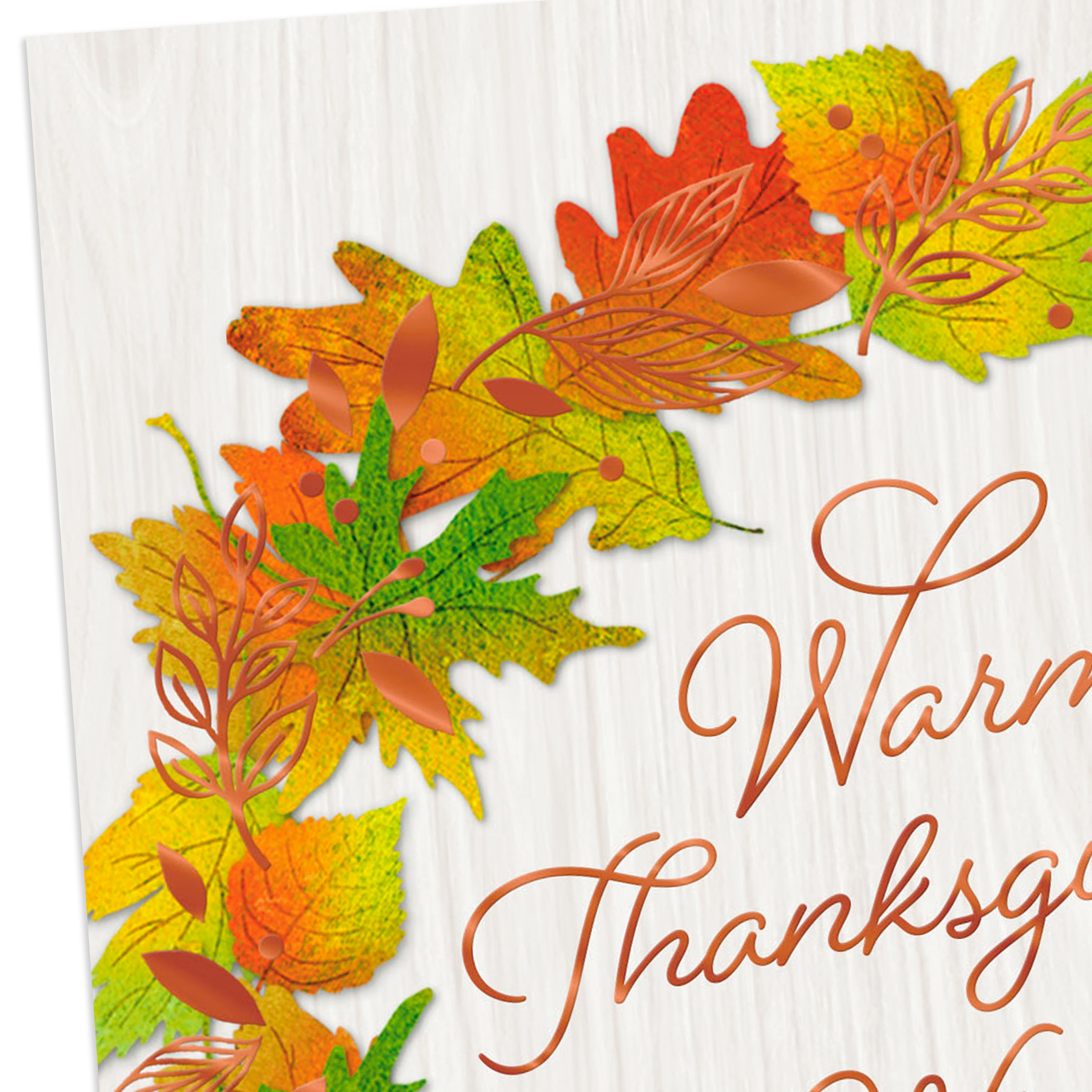 Hallmark Thanksgiving Cards (Autumn Wreath on Wood Plank), 6 Count