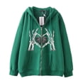 thumbnail image 5 of Dark hip-hop gótico Harajuku Y2k estampado de araña cremallera Sudadera con capucha hombres y mujeres Harajuku chaqueta sudadera, 5 of 5