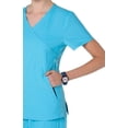 thumbnail image 3 of koi Lite Women's Philosophy Mock Wrap Side Zipper Solid Scrub Top, 3 of 3