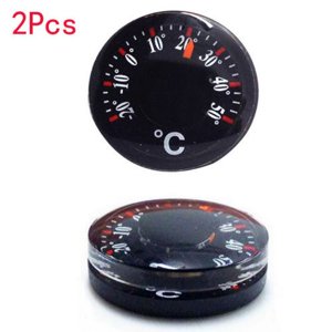 ziyahi 2pcs Mini Portable Round Pointer Thermometer Temperature Meter Sensor Tool 20mm