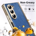 thumbnail image 4 of Dteck Case for Samsung Galaxy Z Fold 5,Luxury Leather Built-in Screen Protector Case Shockproof Electroplated Hard PC Bumper Cover for Galaxy Z Fold 5 5G,Blue, 4 of 12