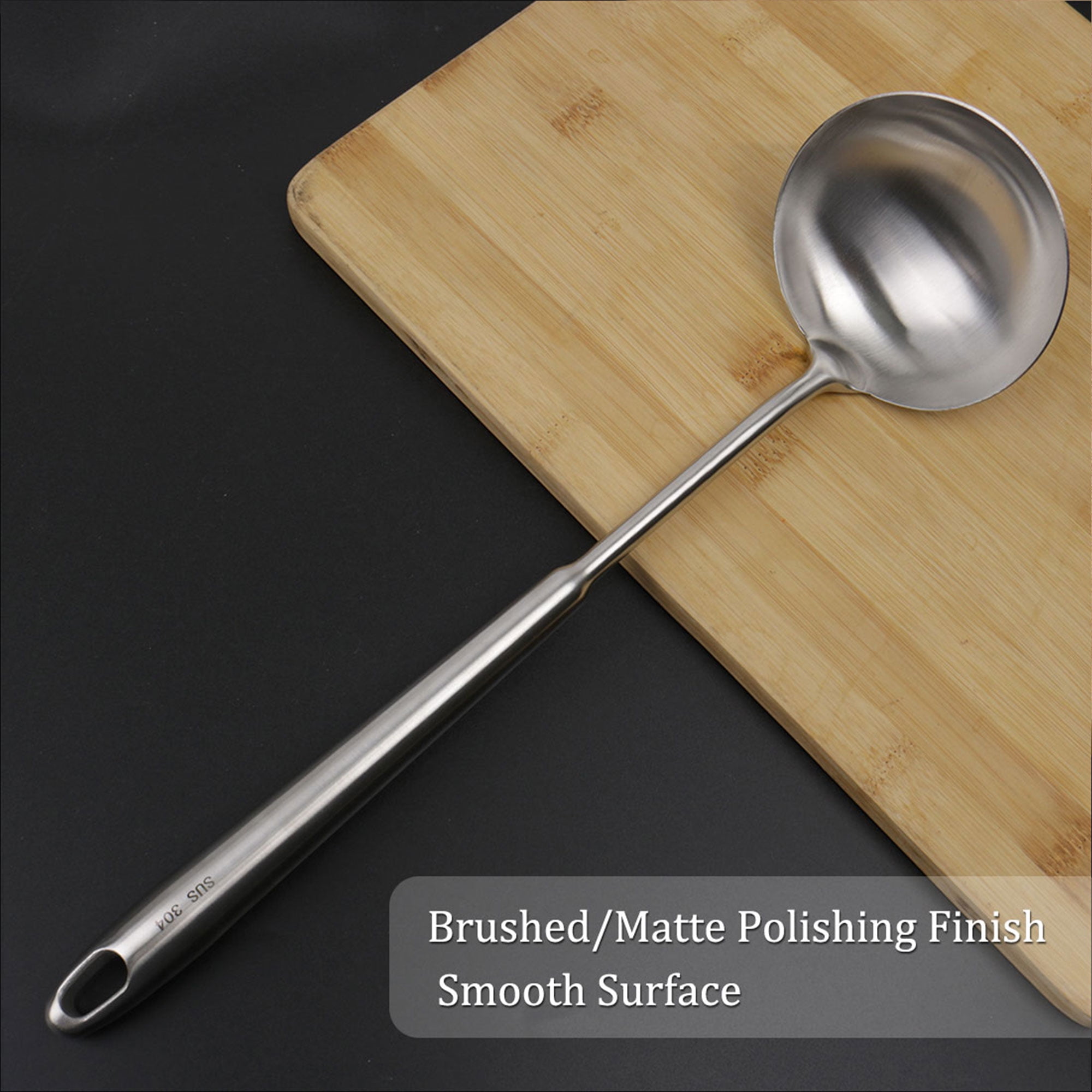 Stainless Steel Ladle 11.5 Inch Large Kitchen Utensil Spoon Soup Serving Ladle 