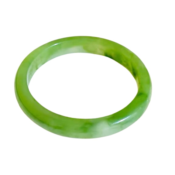 Green Women's Jade Bangle Fashion Jadeite Retro Simple Parties Good Luck Bangle Valentine Jewelry Gift 2.4”/62mm