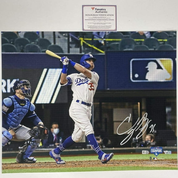 Autographed/Signed Cody Bellinger 2020 World Series Los Angeles LA Dodgers 16x20 Baseball Photo Fanatics COA