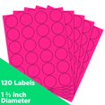 thumbnail image 2 of Sellos Adhesivos Para Etiquetas Circulares De Jam Paper, 1 2/3 Pulgadas De Diámetro, Rosa Neón, 120 Etiquetas Redondas Por Paquete, 2 of 5
