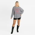 thumbnail image 3 of Women's Gameday Couture Gray Wisconsin Badgers Oversized Final Score Snow Wash Long Sleeve T-Shirt, 3 of 6