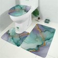 thumbnail image 2 of Green Purple Gold Marble Pattern Bathroom Rugs Sets 3 Piece,Toilet Cover Set,Absorbent Non Slip Bathroom Mats Sets with U-Shaped Contour Rug Toilet Rug Set, 2 of 5