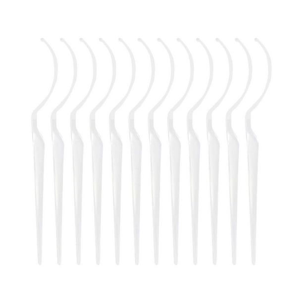 Paquete de 12 palitos de exhibición de pestañas, soporte para pestañas, palitos de prueba para extensiones de pestañas, Claro
