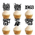 thumbnail image 1 of LETLIMIT 18 Piezas de Decoraciones para Cupcakes con Purpurina Negra 5 cm, 1 of 7