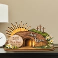 thumbnail image 3 of 2D Easter Resurrection Scene Wooden Ornament, "He Is Risen" Hollow Desktop Decor, Religious Tabletop Display for Home, , and Sunday School, 3 of 5