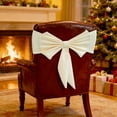 thumbnail image 4 of Extra-Thick Air-Cushioned Chair Back Bow - Double-Layered Premium Satin Ribbon Decor, Wrinkle-Resistant, Strap for Banquet Wedding Chairs, Holiday Party for Showers & Corporate Events, Beige, 4 of 5