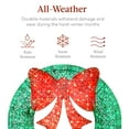 thumbnail image 5 of Best Choice Products 36in Pre-Lit Outdoor Christmas Wreath, LED Metal Holiday Decor w/ 120 Lights, Bow - Green/Red, 5 of 7