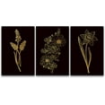 thumbnail image 3 of PixonSign Canvas Print Wall Art Set Golden Rose and Fern Line Art Floral Wilderness Illustrations Minimalism Farmhouse/Country Group Dramatic Multicolor Dark for Living Room, Bedroom - 24"x36"x3, 3 of 5