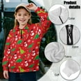 thumbnail image 6 of COEQINE Cute Quarter Zip Pullover for Girls with Collar, Long Sleeve Loose Fit Sweatshirt, Soft Printed Top for School, Playdate, Casual Wear, Ages 11-12, Snowman Dinosaur Red, 6 of 7