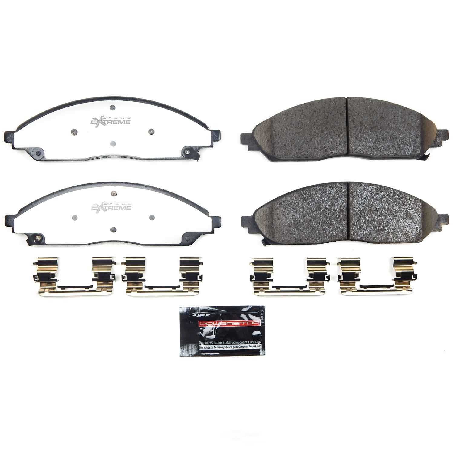 Power Stop Z36 Truck & Tow Brake Pads with Hardware, Front - for Chrysler Pacifica 2020-24, Jeep Grand Cherokee 2022-25 & More Vehicles