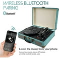thumbnail image 5 of DIGITNOW Record Player Vintage 3-Speed Bluetooth Vinyl Turntable with Stereo Speaker, Belt Driven Suitcase Vinyl Record Player (Blue), 5 of 7