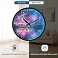 thumbnail image 5 of Voice Activated Clock with Glow Light 12 Inch Large Silent Wall Clock Battery Operated for Home Decor Beautiful River with Fireworks, 5 of 8
