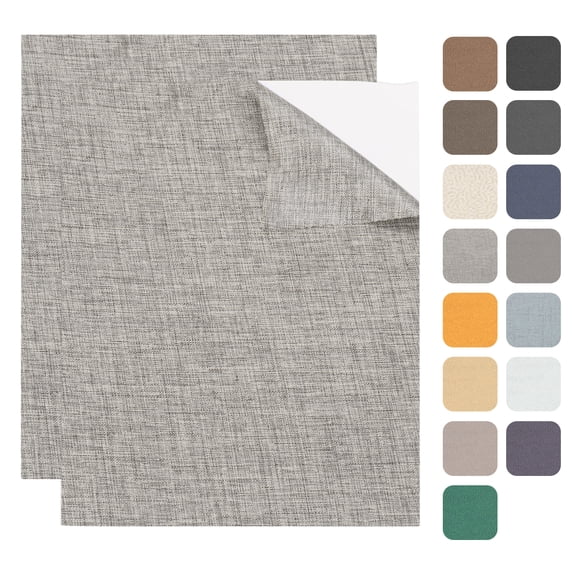 2 Pcs Leather Repair Patch 8"x10" Self-Adhesive Leather Vinyl Repair Tape Kit for Furniture Couches Sofa Chair Car Boat Seats Jackets, Linen Coffee