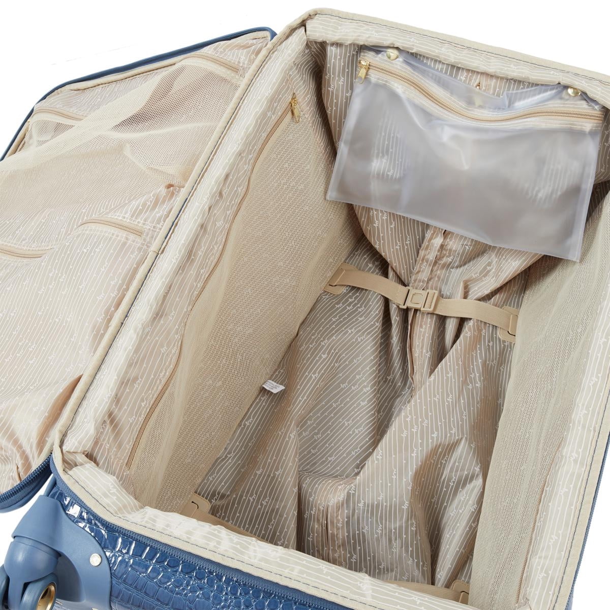 Samantha Brown Luggage Croco Set 22" Upright Spinner & Dowel Bag  Burgundy