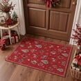 thumbnail image 3 of KUETH 2'x5' Christmas Machine Washable Runner Rug, Non-Slip Rugs for Kitchen, Hallway and Entryway, Red, 3 of 8