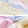 thumbnail image 4 of Infant 6-12 Months Boy Girl Bubble Shirt Romper Outfit Short Sleeve Summer Bodysuit Top Newborn Oversized Crewneck Jumpsuit Beige & Mint Green, 4 of 13