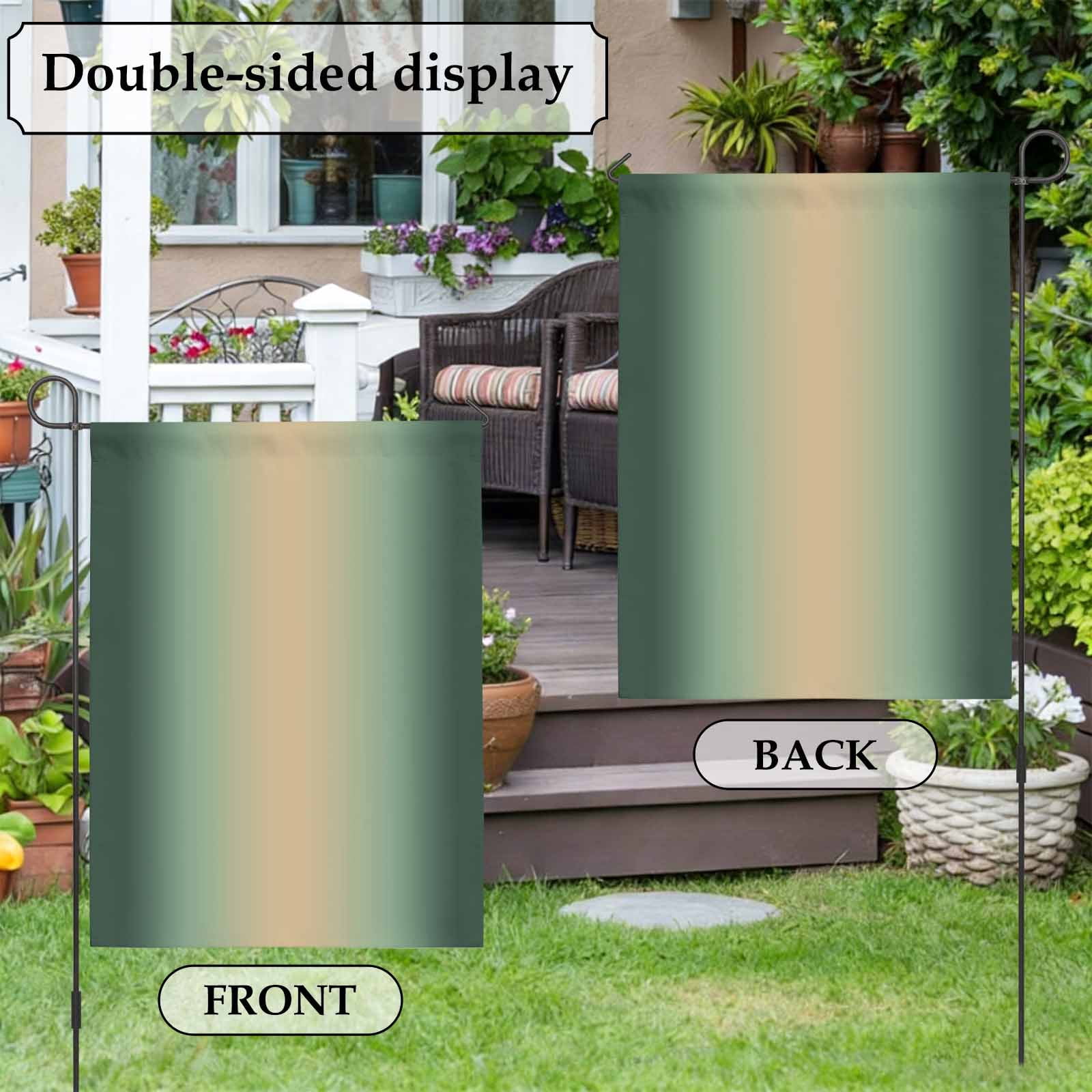 Forest Green Yellow Gradient House Flag 28 x 40 Inches, Minimalist Ombre Modern Art Weather Proof Outdoor Patio Flags Double Sided Small House Decoration for Yard Lawn Outside Home