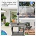 thumbnail image 3 of Mixed Grey Rattan Side Table - 21.3" Square Outdoor End Table with Umbrella Hole & Storage for Patio, Garden & Balcony Furniture, 3 of 7