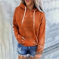 thumbnail image 2 of Levmjia Womens Hooded Sweatshirts Printing Long Sleeve Casual Solid Color Tops Loose Fit For Work Commute Home Comfortable Breathable Holiday Everyday Wear, 2 of 5