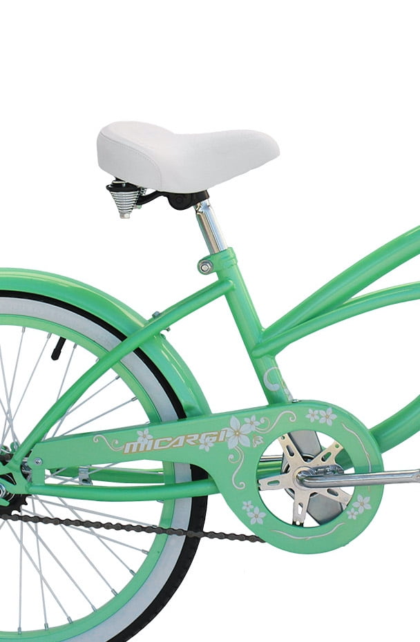 Wonder Wheels 20 Ft. Beach Cruiser Coaster Brake Single Speed Bicycle, Bike, Stainless Steel Spokes One Piece Crank Alloy Mint Green Rims 36 H - Mint Green