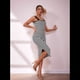 thumbnail image 4 of Vestido Midi Ajustado de Punto Acanalado A Rayas para Mujer, Sin Mangas, para Fiesta, Verano, 2025, Color Negro, Talla M, 4 of 9