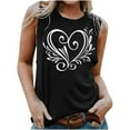 thumbnail image 1 of Qiopertar Blouse Sans Manches Imprimée Mode Décontractée pour Femmes Col Rond Sexy Pull-Over Slim Offres de la Semaine Liquidation à Moins de 5$ jusqu'à 90 % de Réduction, 1 of 4
