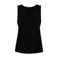 thumbnail image 3 of MSJUHEG Sleeveless Tops for Women Tank Top for Women Camisole Tops for Women Tank Tops Black Tank Top Woman Women's Short Sleeved Solid Color V Neck Vest Polyester Spandex 1PC Top Black M, 3 of 8