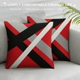 thumbnail image 3 of COMIO  Decorative Pillows for Couch Red and Black, Black Red Pillow Covers Outdoor Abstract Throw Pillowcase Geometric Square Cushion Cases for Sofa Bed Couch Living Room, 3 of 5