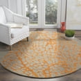 thumbnail image 3 of SAFAVIEH Blossom Clarence Abstract Wool Area Rug, Grey/Orange, 8' x 10', 3 of 10