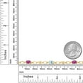 thumbnail image 3 of 18K Yellow Gold Plated Silver Pink Created Sapphire and Sky Blue Topaz and Round White Lab Grown Diamond Tennis Bracelet for Women (3.04 Cttw, Gemstone Birthstone, Oval 6X4MM, 7.25 inches), 3 of 4