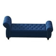 thumbnail image 2 of Modern Velvet Upholstered End of Bed Bench, Button Tufted Chaise Lounge Storage Ottoman with Backrest and Armrest for Bedroom Living Room, 2 of 9