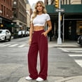 thumbnail image 7 of Tqcoqu Women's Corduroy High Waist Wide Leg Pants,Casual Waist Trousers with Side Pockets For Fall Winter, 7 of 7
