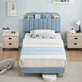 thumbnail image 4 of Eastvita Twin Bed Frame with Storage Headboard/Noise-Free/Easy Assembly/No Box Spring Needed/Light Blue, 4 of 6