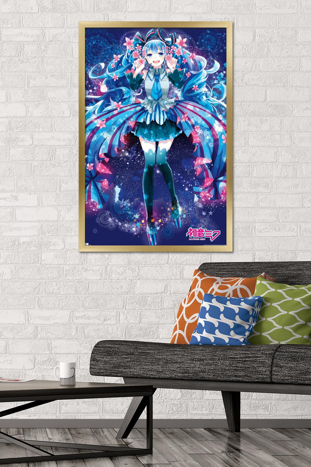 Hatsune Miku - Flowers Wall Poster, 22.375" x 34", Framed