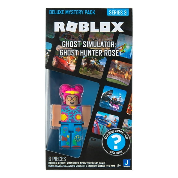 Roblox Plastic Deluxe Mystery Pack, Ghost Hunter Rose, Action Figures, Multi 6 Years & Up