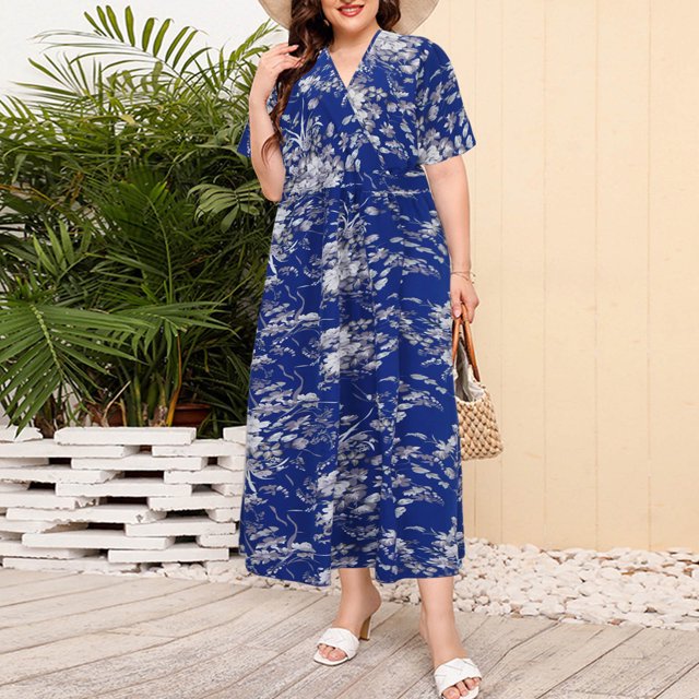FAFWYP Robe Maxi Évasée Unie pour Femmes Grande Taille Aguichant à Épaules Dénudées à Manches Courtes Robes Mariage Remise des Diplômes Fête Robe Formelle