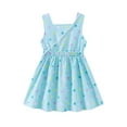 thumbnail image 2 of Little Girls Clothes Little Girls Polka Dots Dress 5T Girls Summer Dress 6Y Girls Sundress Sleeveless Dress with Cute Bag Blue, 2 of 7