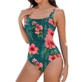 thumbnail image 6 of Jamicy One Piece Swimsuit Women Tummy Control Square Neck Sporty Ruched Slimming Monokini High Cut Women's Bathing Suit, 6 of 8