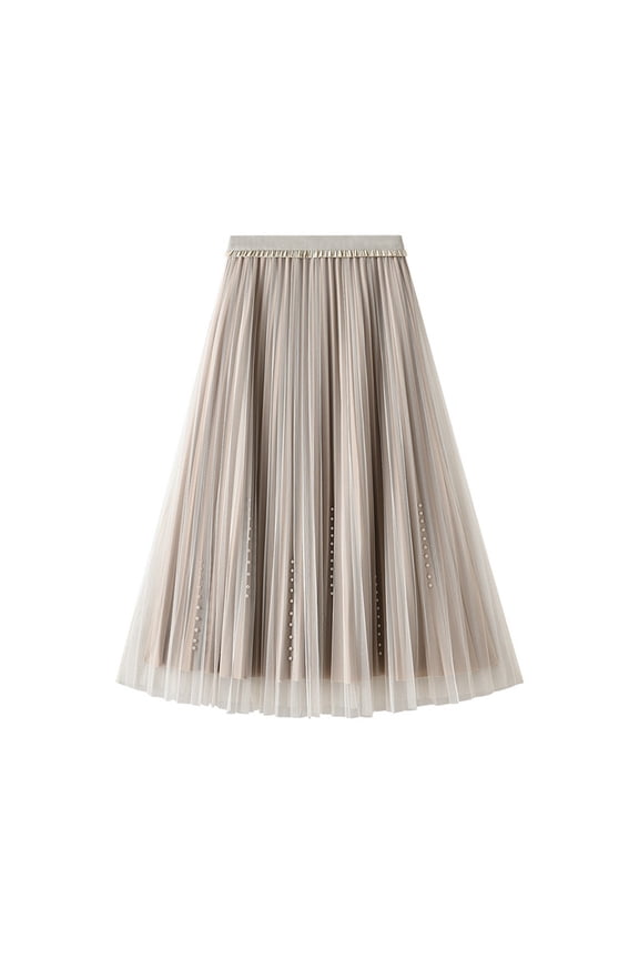 Womens Tulle Skirts Tulle Skirts for Women High Waist Layered Floral Print Brown Skirt Mesh A-Line Midi Skirt